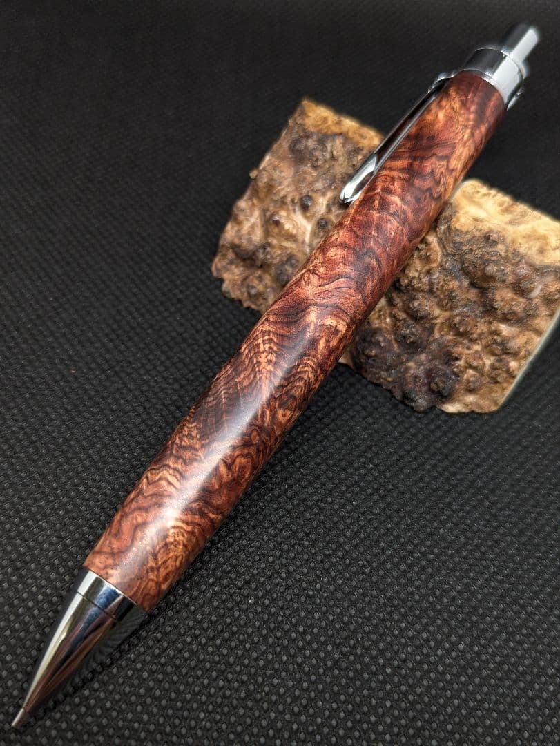 特上杢 ホンジュラスローズウッド瘤 工房楔監修 加藤金属シャーペン0.5mm