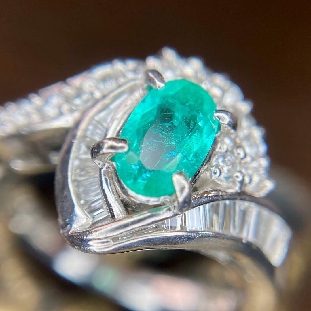 天然 パライバトルマリン￼ ダイヤモンド 計0.957ct PT 中宝研ブラジル