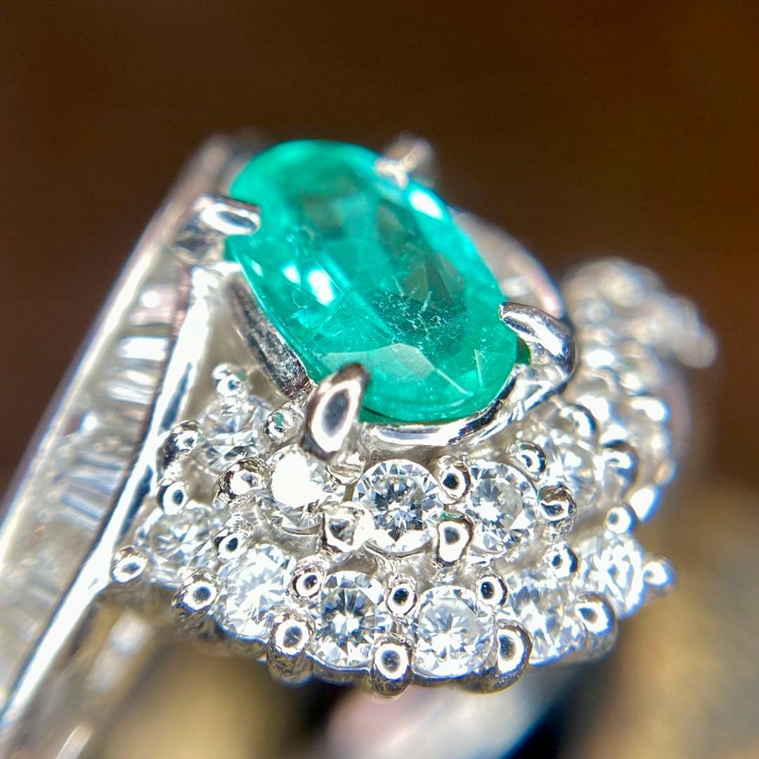 天然 パライバトルマリン￼ ダイヤモンド 計0.957ct PT 中宝研ブラジル