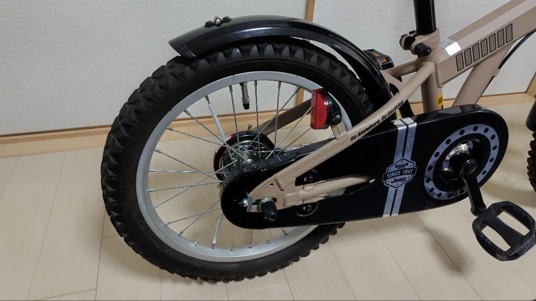 Jeep 子供用自転車 ベージュ 前面バスケット付き