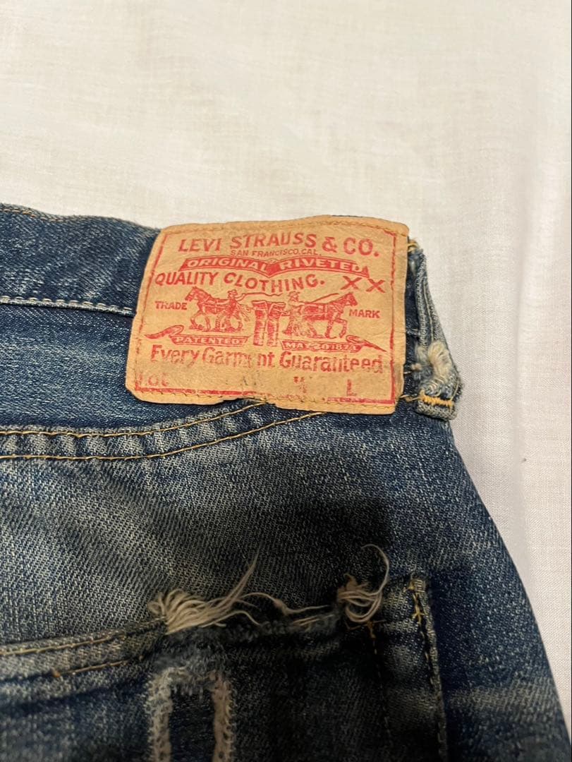 【スペシャル】 50s リーバイス 黒ハチノス 縦落ち 炭鉱