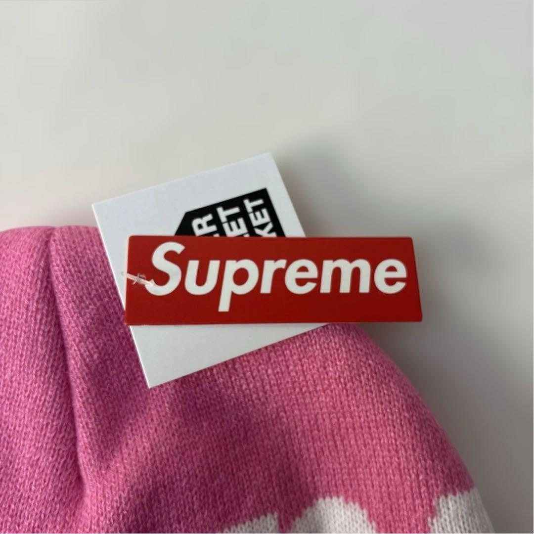 Supreme シュプリーム Big logo　ニット帽　新品　ピンク
