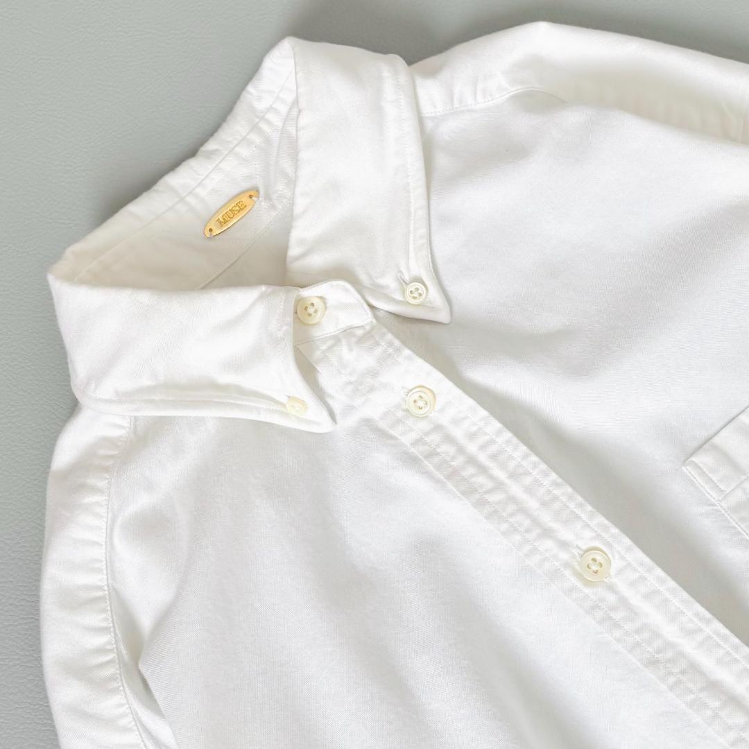 MUSE ドゥーズィエム クラス OXFORD BD シャツ ホワイト　綿 名品