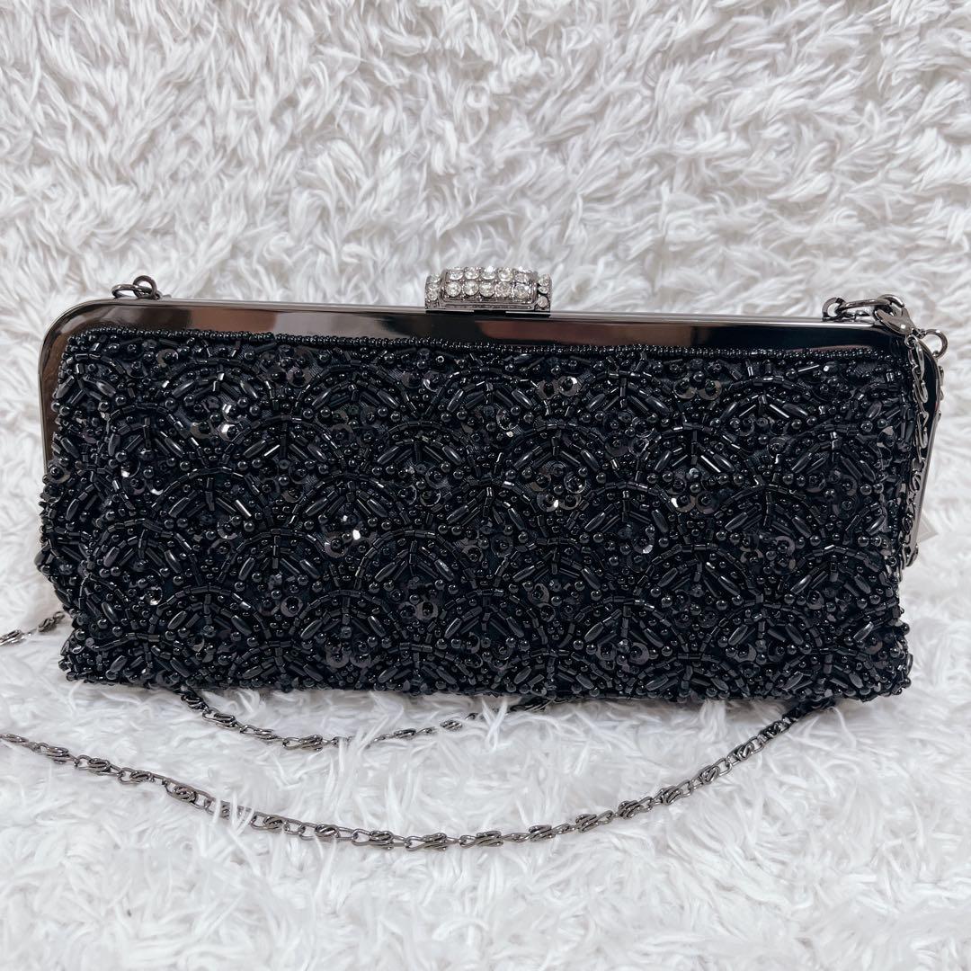 タグ付き新品✨23区　パーティバッグ　クラッチバッグ　黒　ビジュー　結婚式