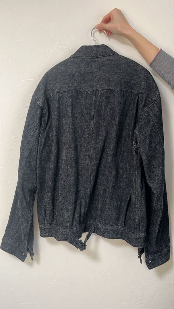 【美品】COMOLI 22SS デニムジャケット　ブラックエクリュ