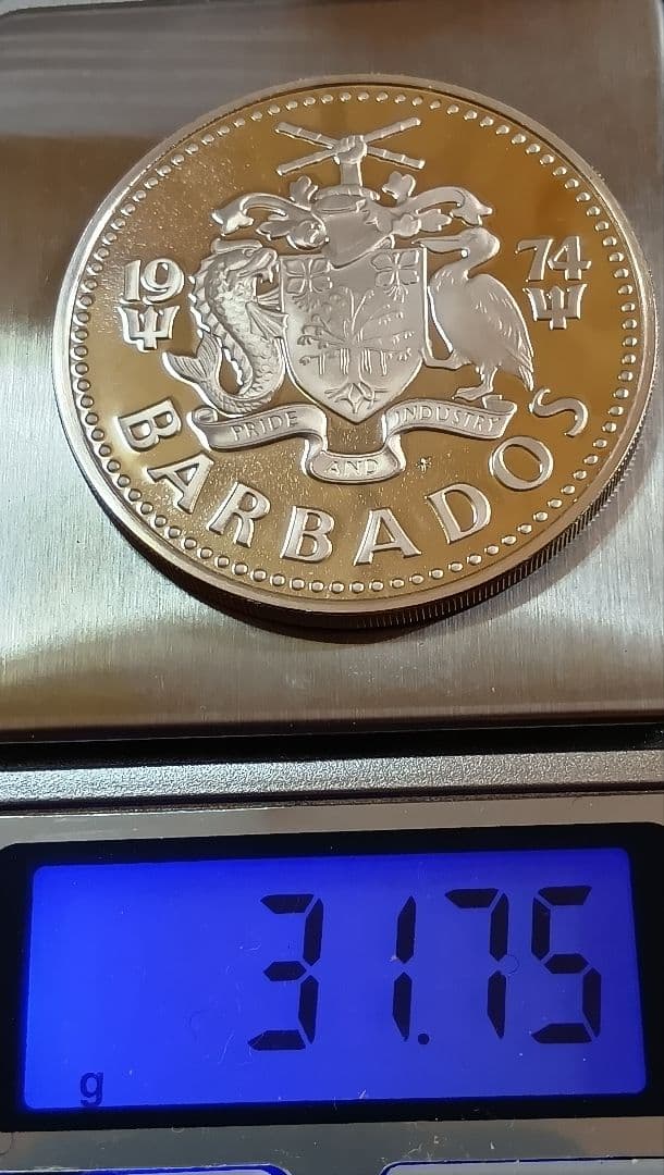 バルバドス 1974年 5ドル銀貨