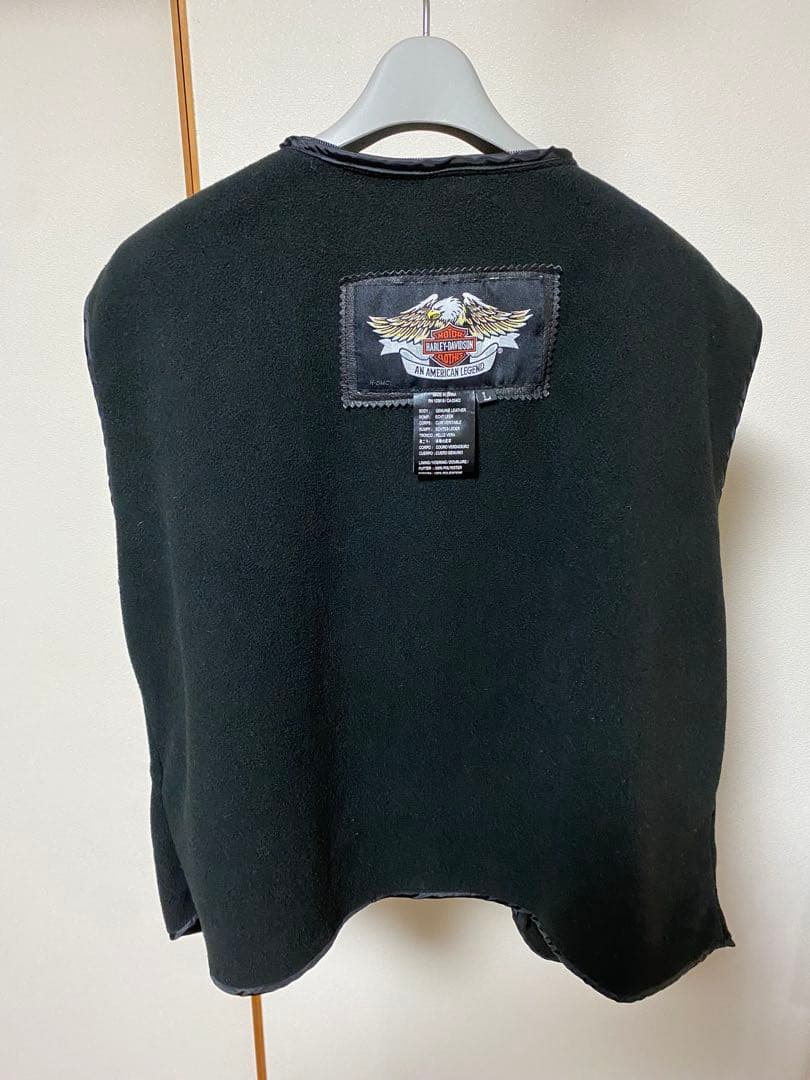 チ*イ様 ハーレーダビッドソン スカル 刺繍 ライナー付 本革 レザージャケット