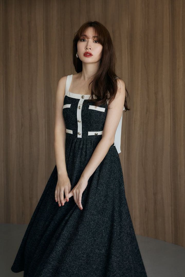 【Herlipto】 Verona Tweed Long Dress Mサイズ