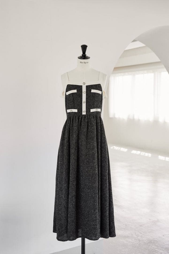 【Herlipto】 Verona Tweed Long Dress Mサイズ