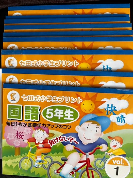 しちだ式　５年生　快晴　国語　算数　書き込み無し