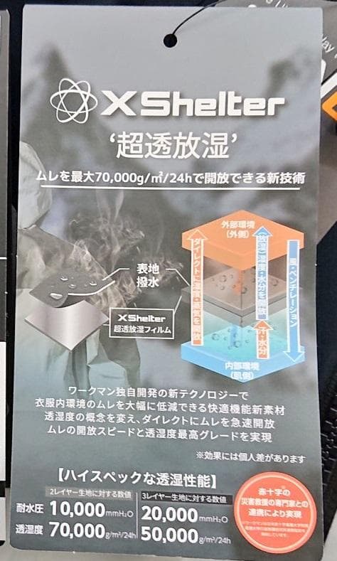 【新品】 ワークマン X shelter 超透放湿レインジャケット グリーン3L