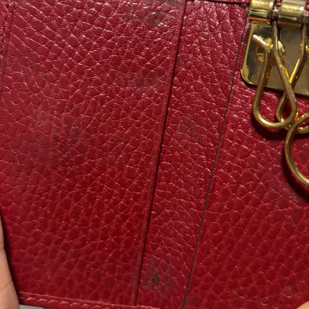 GUCCI キーケース レザー 赤 ゴールド金具 箱付き