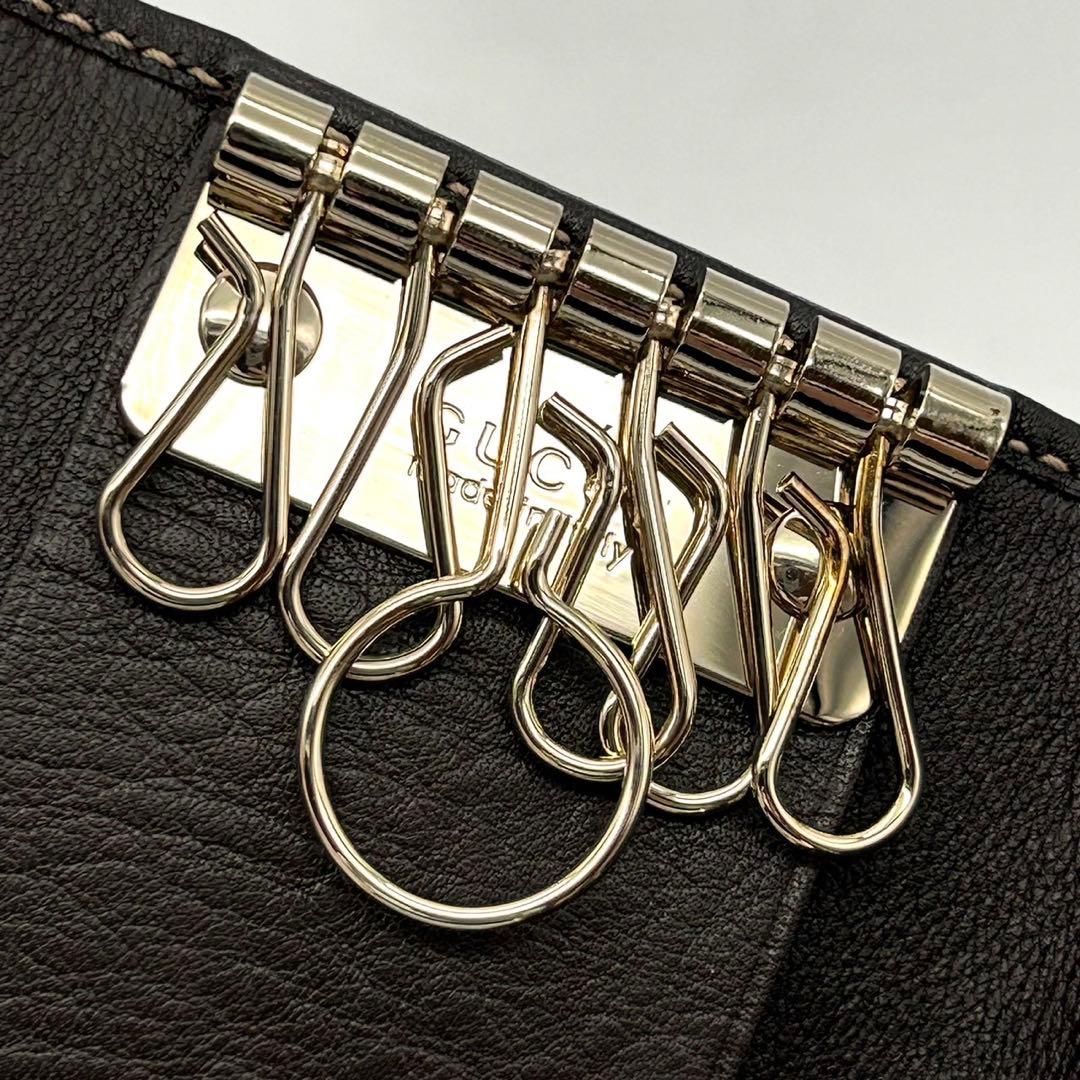 GUCCI キーケース GGキャンバス レザー ハート インターロッキング
