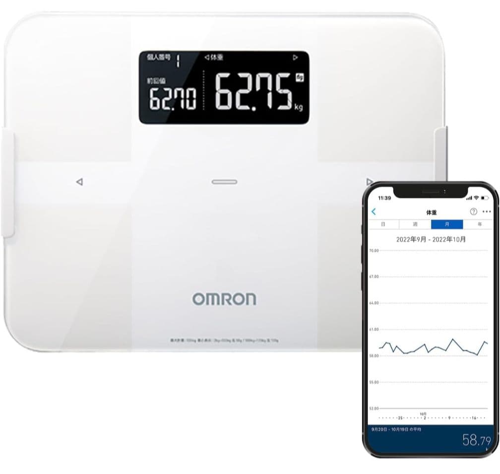OMRON HBF-256T 体脂肪計・体組成計 ホワイト　白