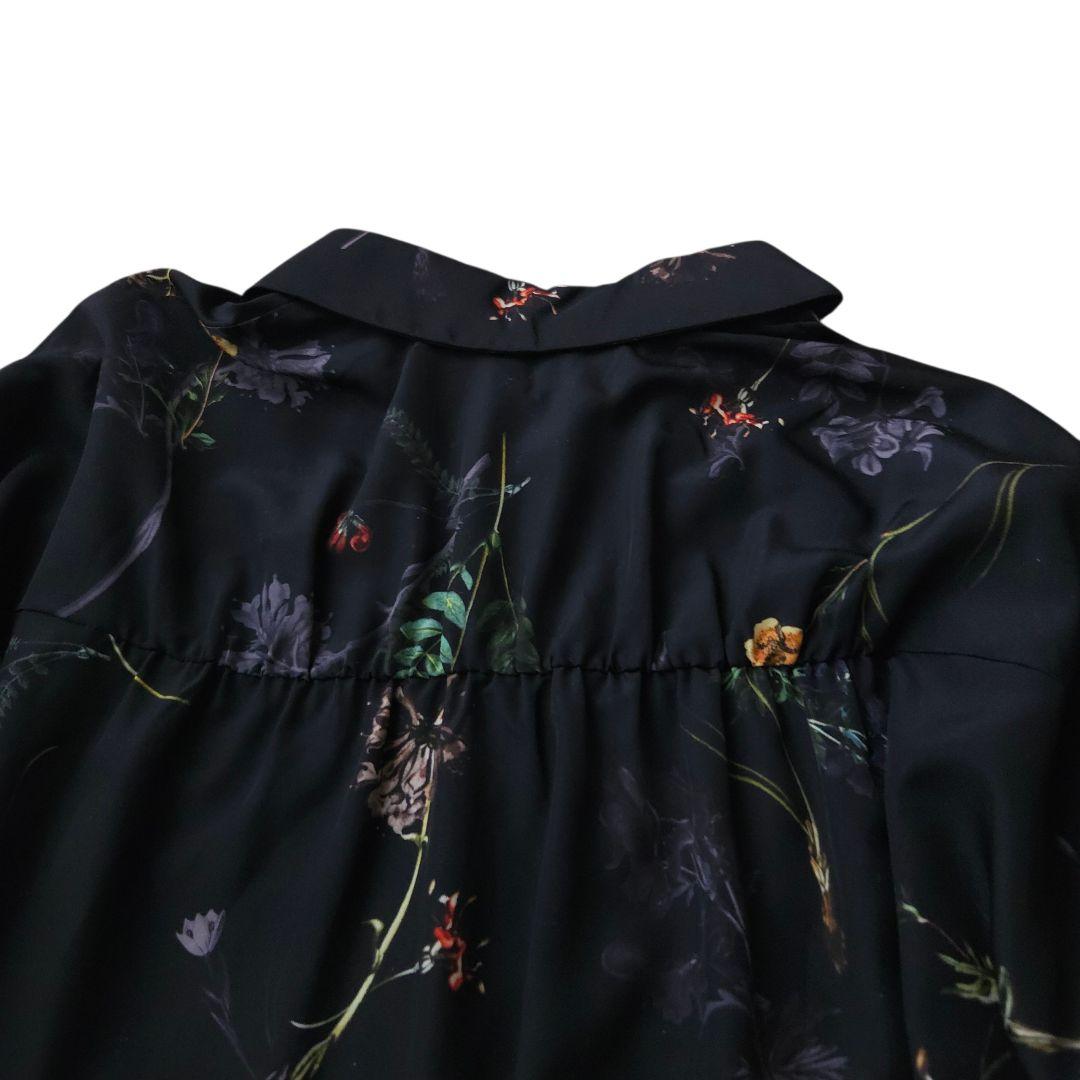 エメルリファインズ フラワープリント 長袖シャツ 花柄 M~Lサイズ相当 極美品