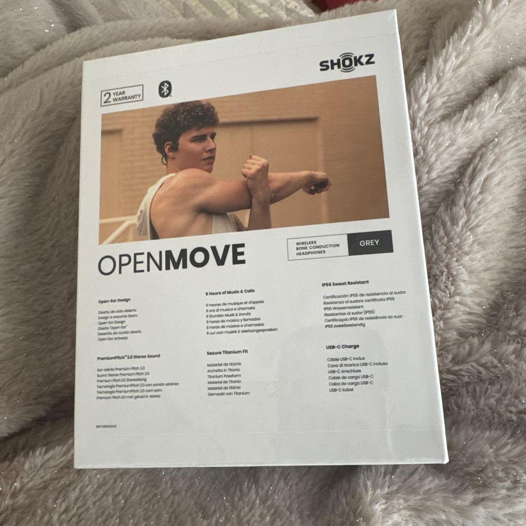 SHOKZ OPENMOVE ワイヤレス骨伝導ヘッドフォン グレー