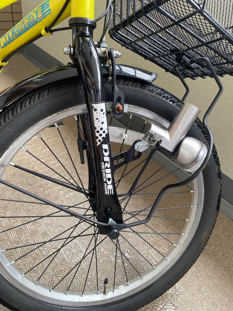 アサヒサイクル　ドライド　子供用自転車　20インチ イエロー 前部カゴ付き