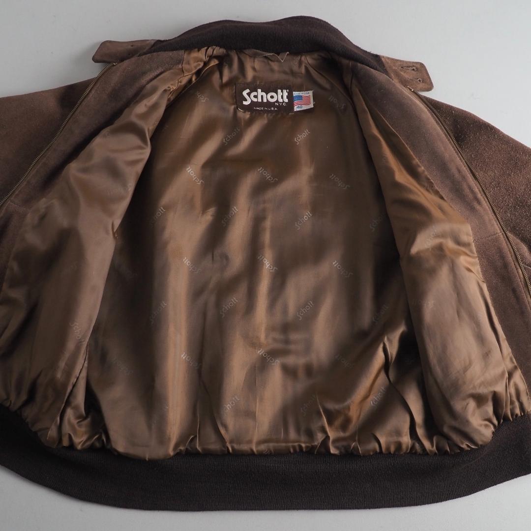Schott　ショット　size40　スエードジャケット　ブラウン　美品