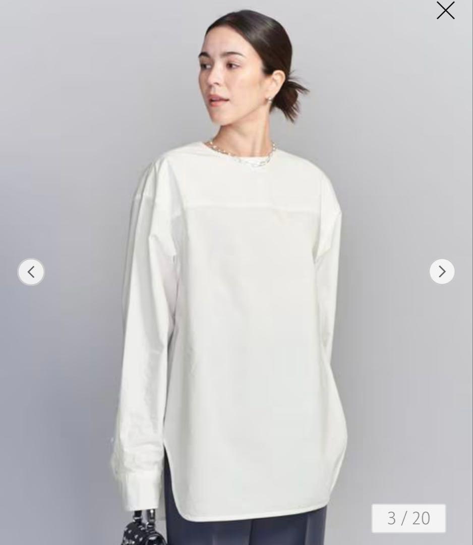 【新品】BEAUTY&YOUTH コットン クルーネック ブラウス