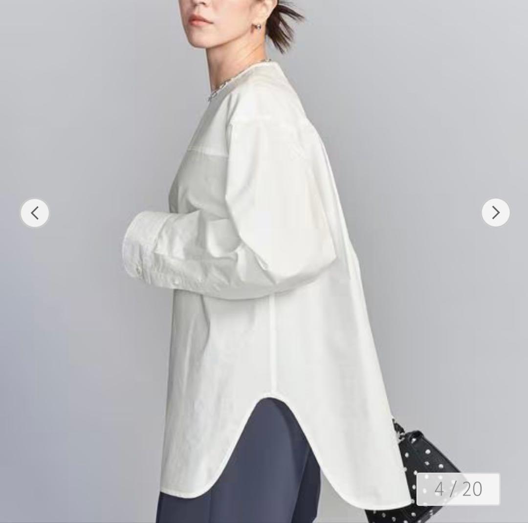 【新品】BEAUTY&YOUTH コットン クルーネック ブラウス