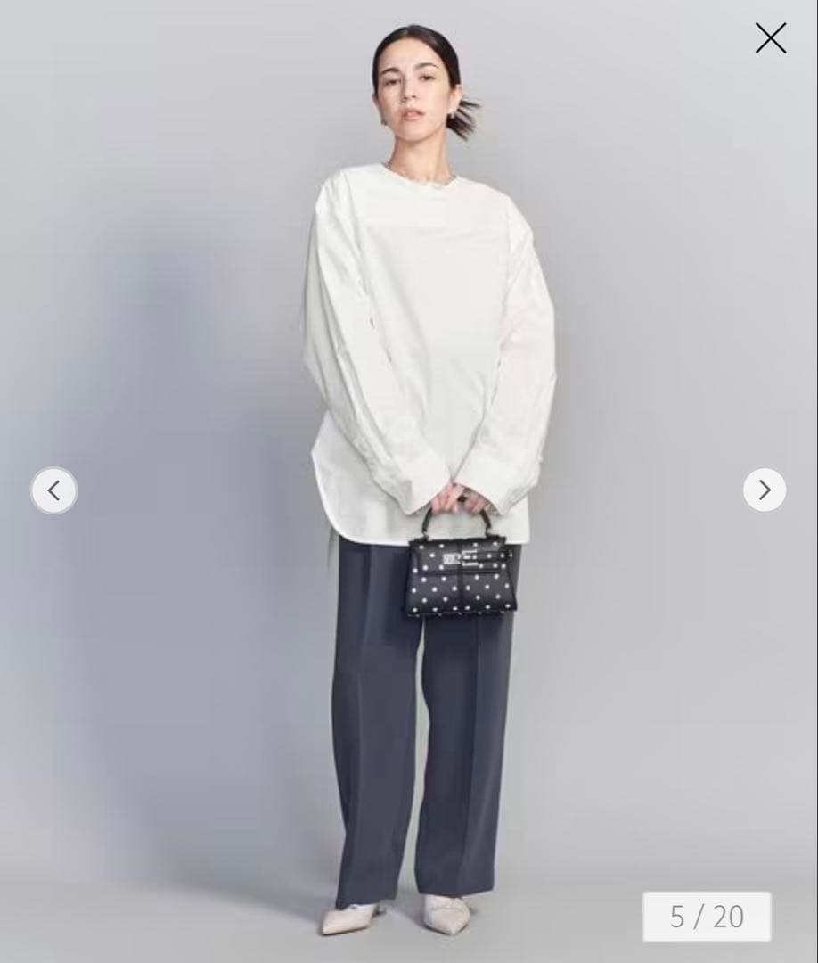 【新品】BEAUTY&YOUTH コットン クルーネック ブラウス