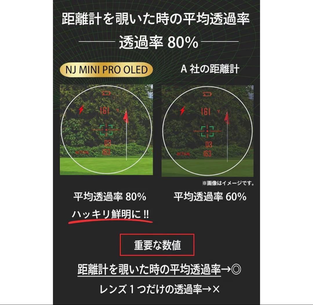 NINJOR GOLF ゴルフレーザー 距離計 NJ MINI PRO OLED