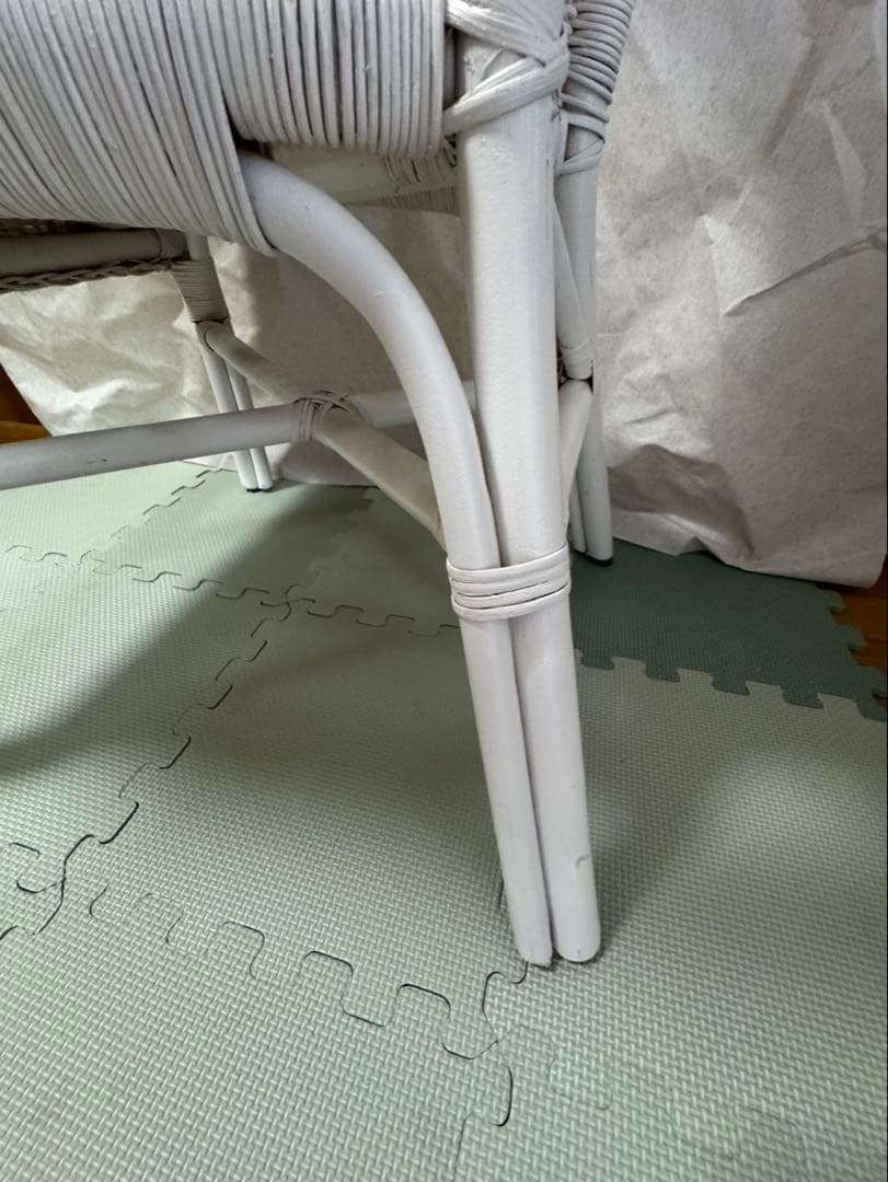 廃盤品 希少 ニトリ ラタン ラタン家具 籐家具 ラタンチェア ホワイト