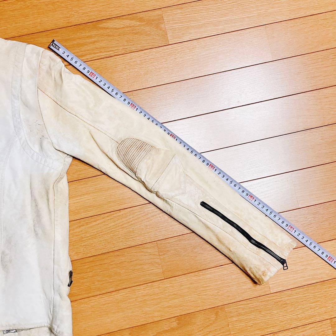 タグ付き美品 14th Addiction スクラッチ加工 羊革 ライダース 2