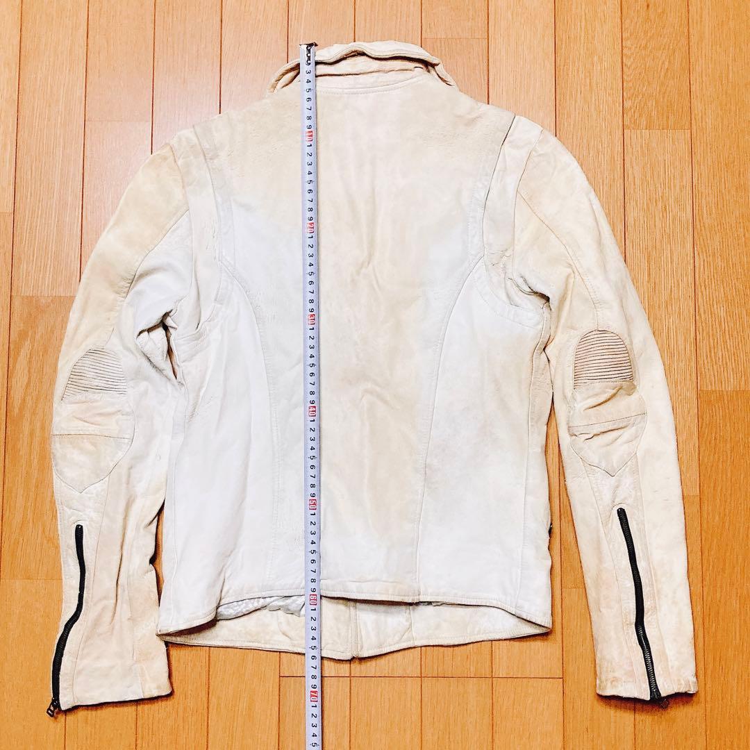 タグ付き美品 14th Addiction スクラッチ加工 羊革 ライダース 2