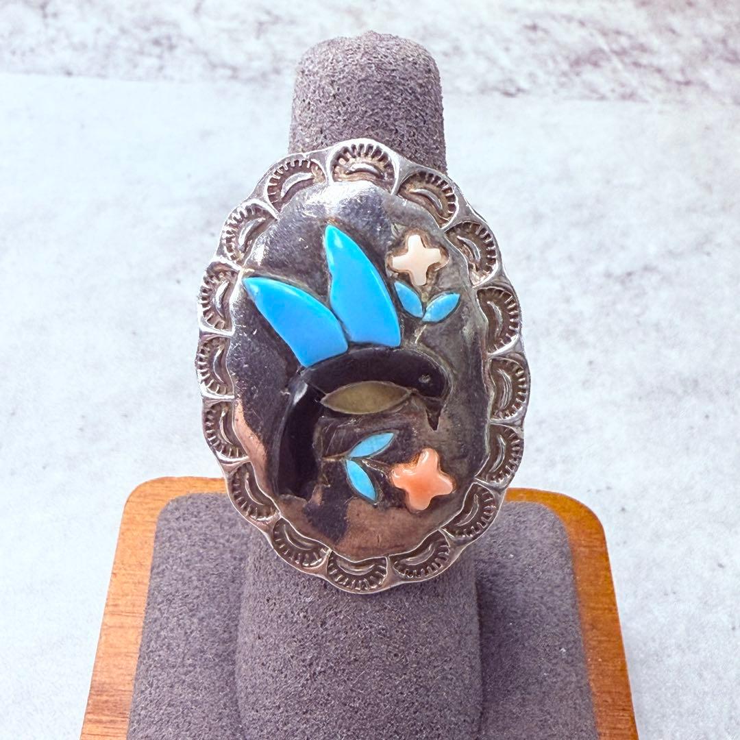 Indian Jewelry ハミングバード スタンプワークリング　マルチカラー