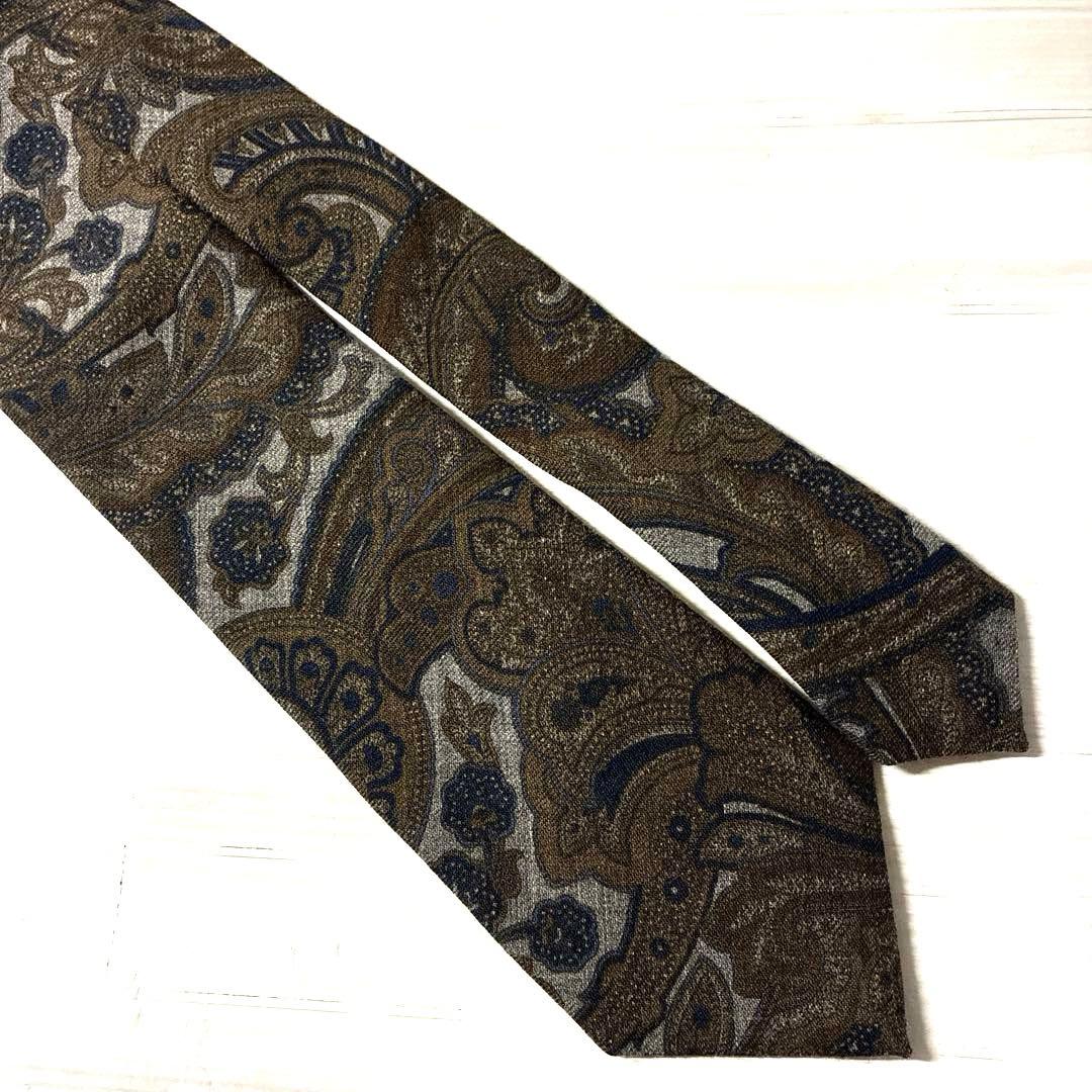 LIVERANOリヴェラーノ　ネクタイ　ペイズリー　ブラウン系　ウール