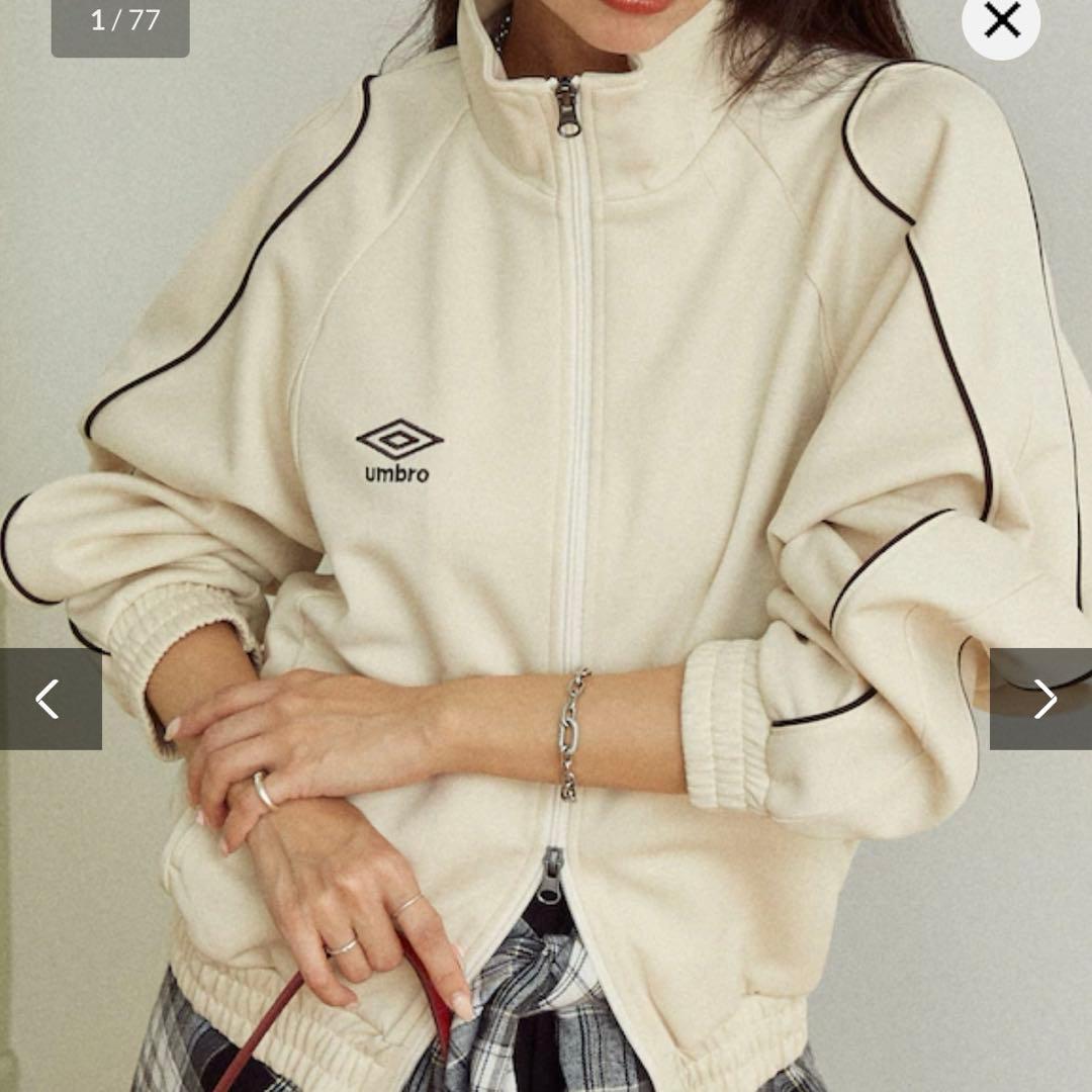 umbro ホワイト ジップアップジャケット F