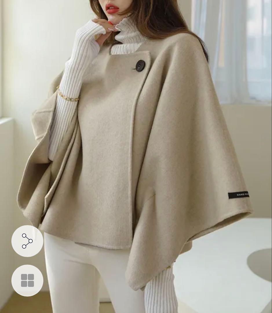 美品✨ K_daba ウール混ケープジャケット DHOLIC 韓国 手洗い可能