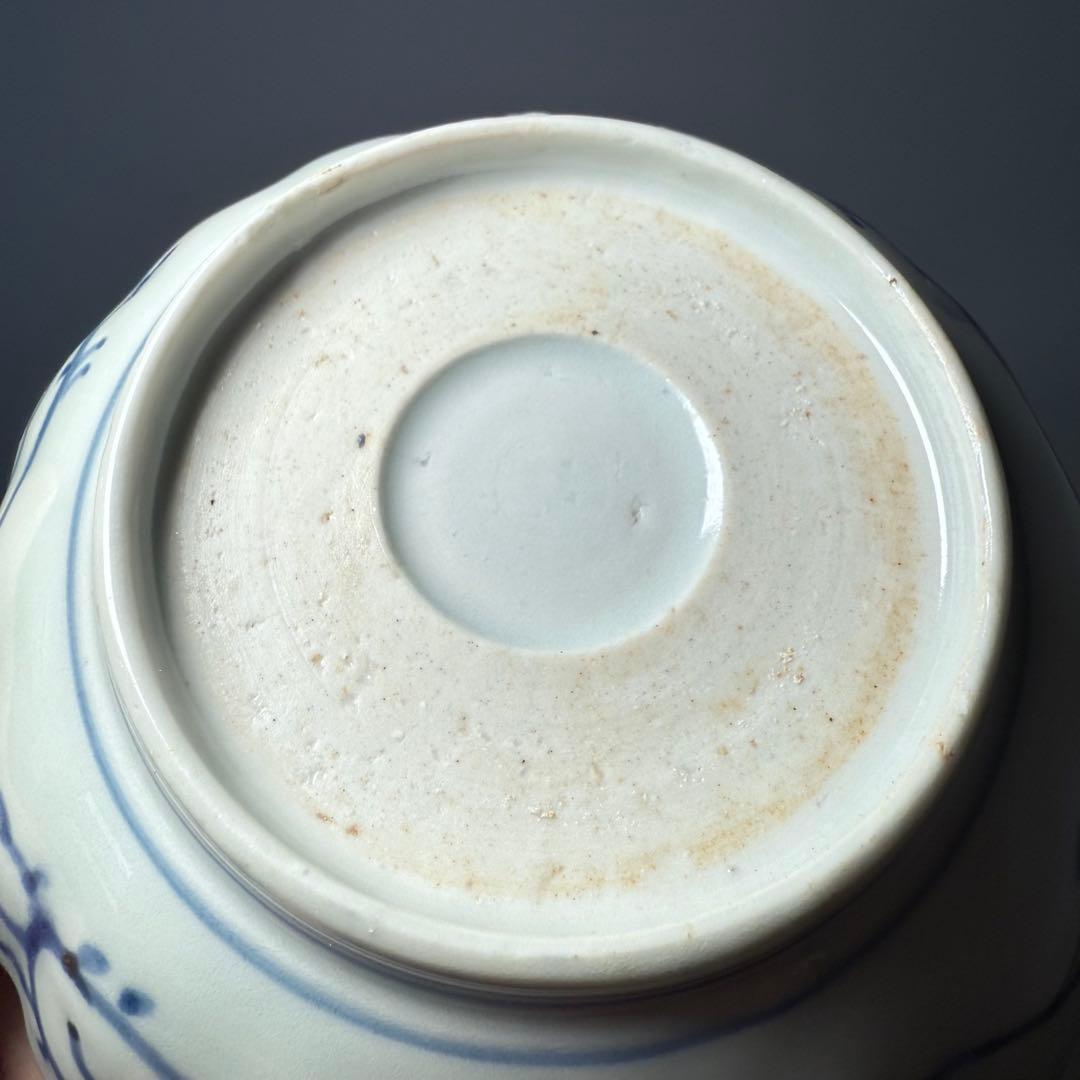 古伊万里　染付丸文様膾皿　十客　人物　裏唐草文　蛇目高台　料理屋　古器を楽しむ