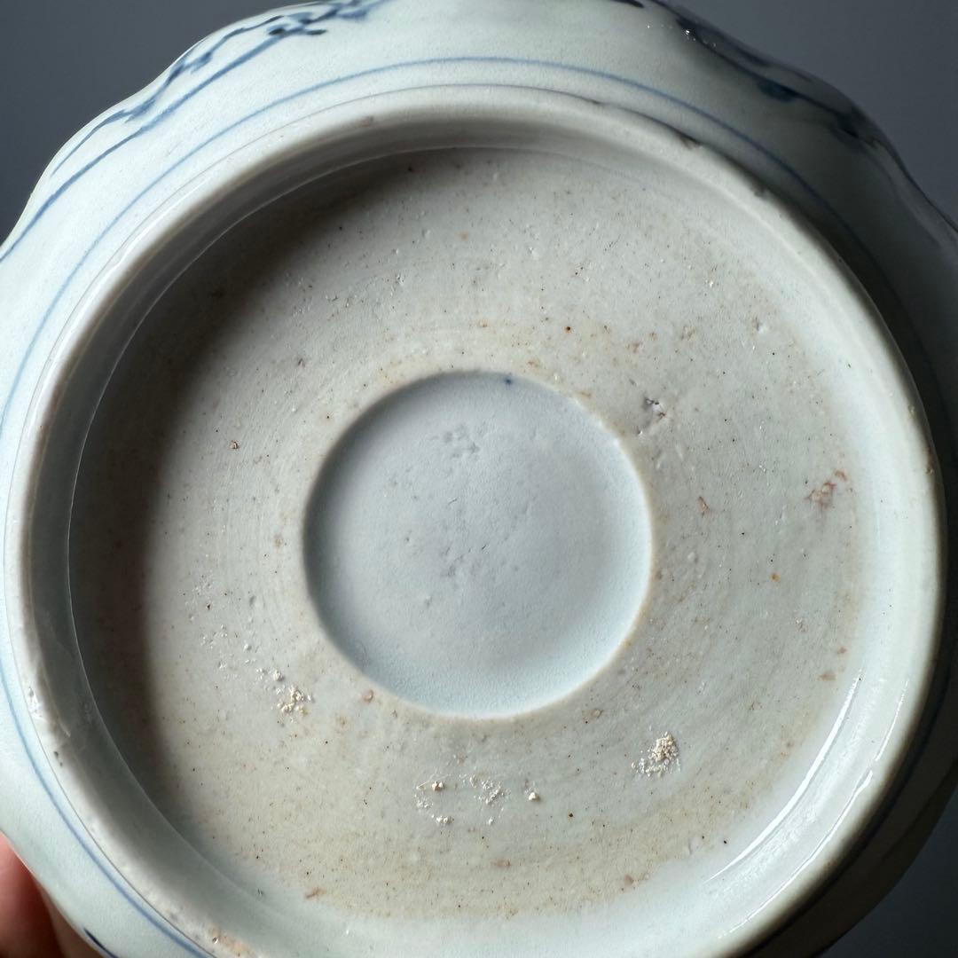古伊万里　染付丸文様膾皿　十客　人物　裏唐草文　蛇目高台　料理屋　古器を楽しむ