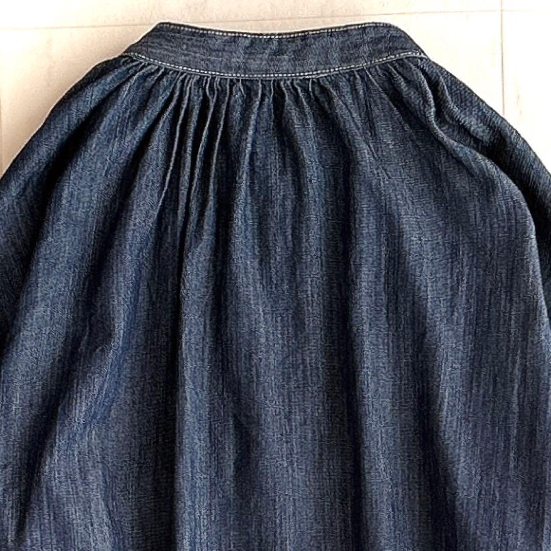 美品✨MACHATT デニムリボンブラウス インディゴ