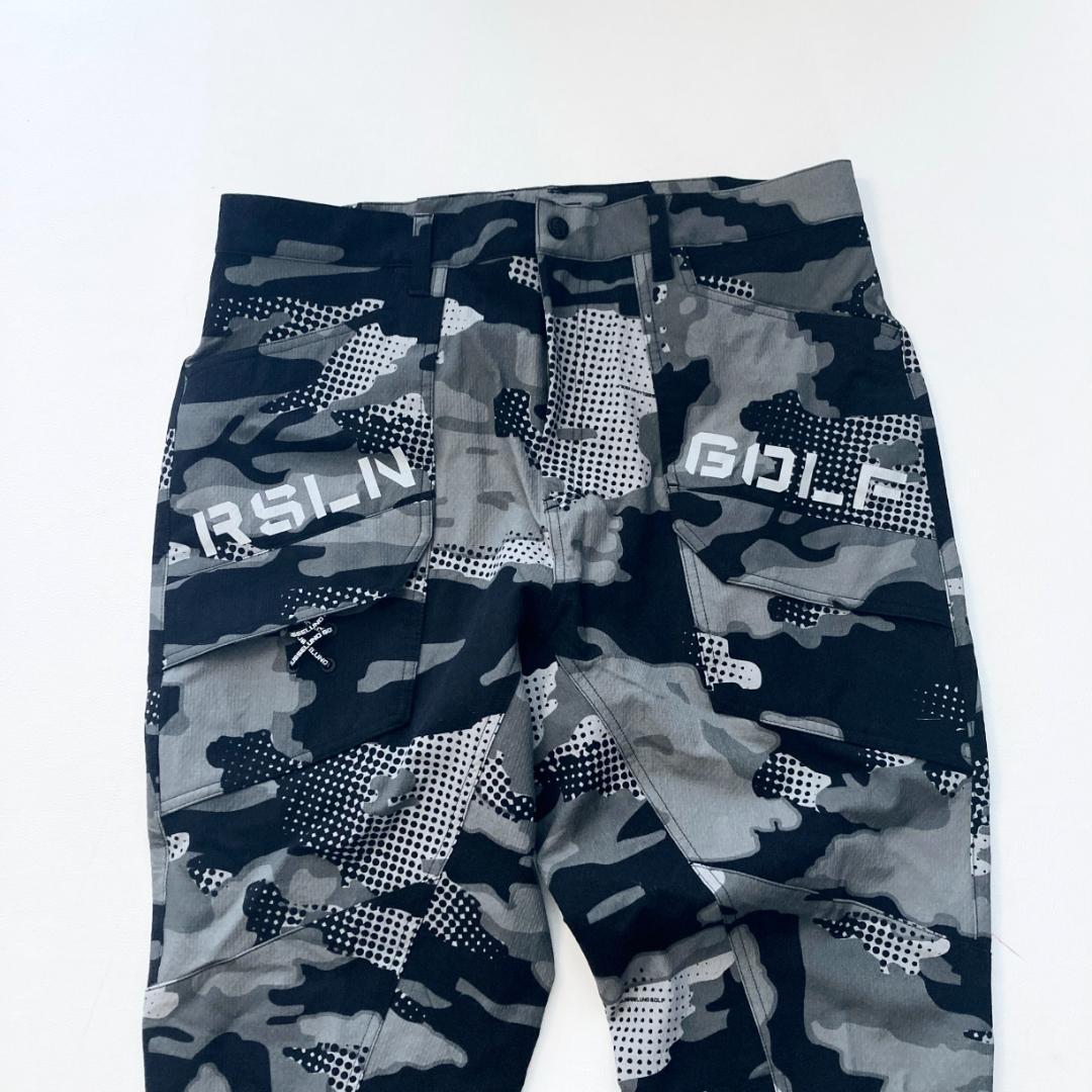 【極美品／ビッグサイズ】ラッセルノ ゴルフ カモ柄パンツ ストレッチ ロゴ 近年