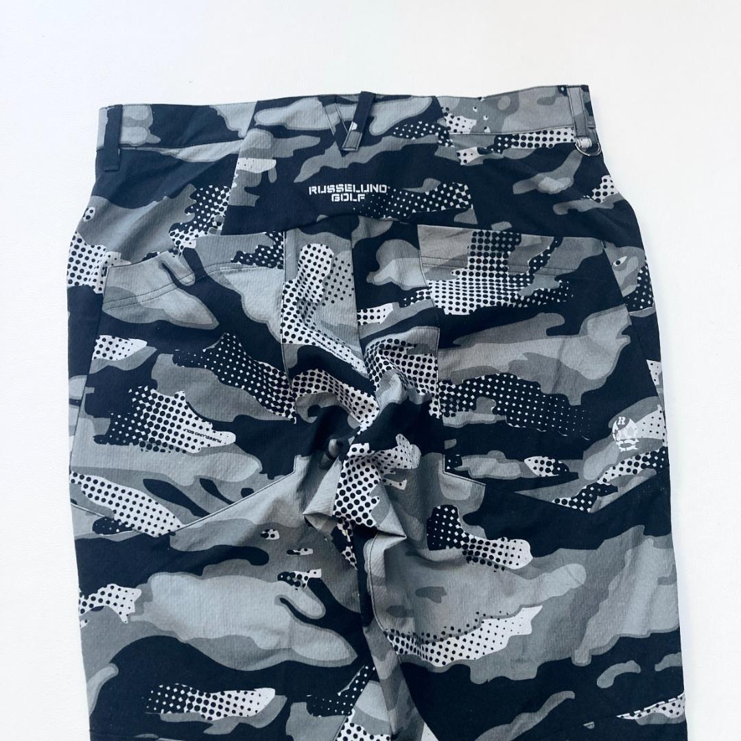 【極美品／ビッグサイズ】ラッセルノ ゴルフ カモ柄パンツ ストレッチ ロゴ 近年