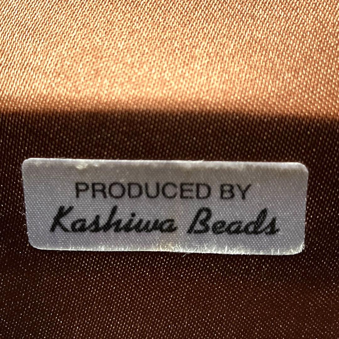 Kashiwaba Beads ビーズ装飾 パーティーバッグ　ゴールド