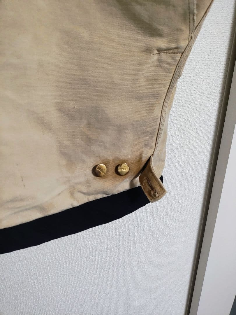 Carhartt ベージュ 黒 ダック生地 ベスト