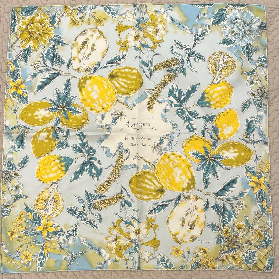 manipuri オランジュリーガーデン 65cm シルクスカーフ