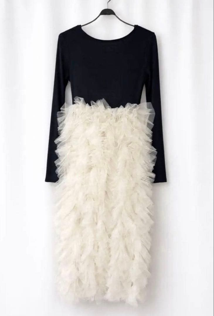 新品 NOTRE émor ruffle tulle dress ノートルエモア