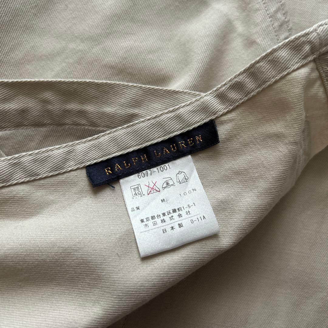 RALPH LAURENラルフローレンエプロン　日本製　ベージュホースロゴ刺繍