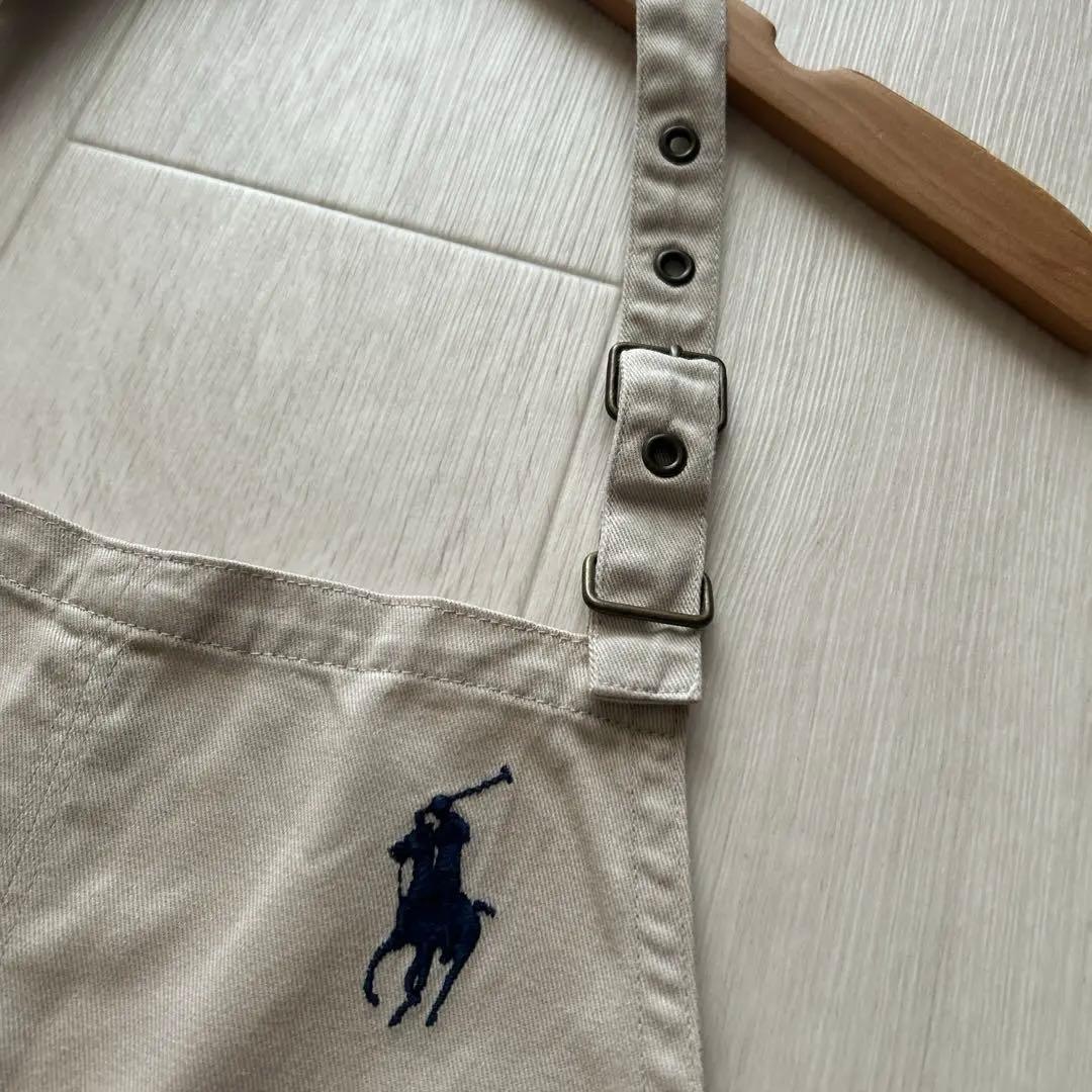 RALPH LAURENラルフローレンエプロン　日本製　ベージュホースロゴ刺繍