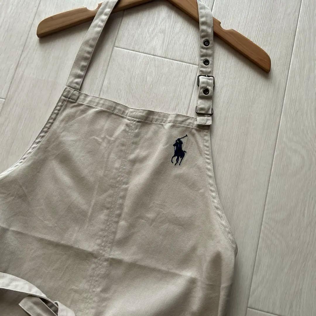 RALPH LAURENラルフローレンエプロン　日本製　ベージュホースロゴ刺繍