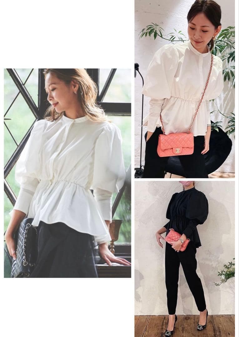 美品✨STINA closet 22SS パフスリーブ　フレアブラウス 伸縮有り