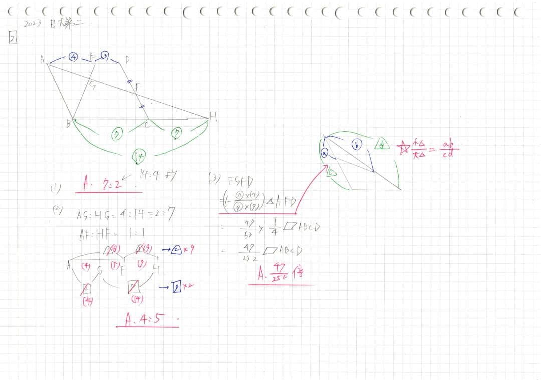 塾講師オリジナル数学解説 全問動画付 日大第二 2022-24高校入試過去問