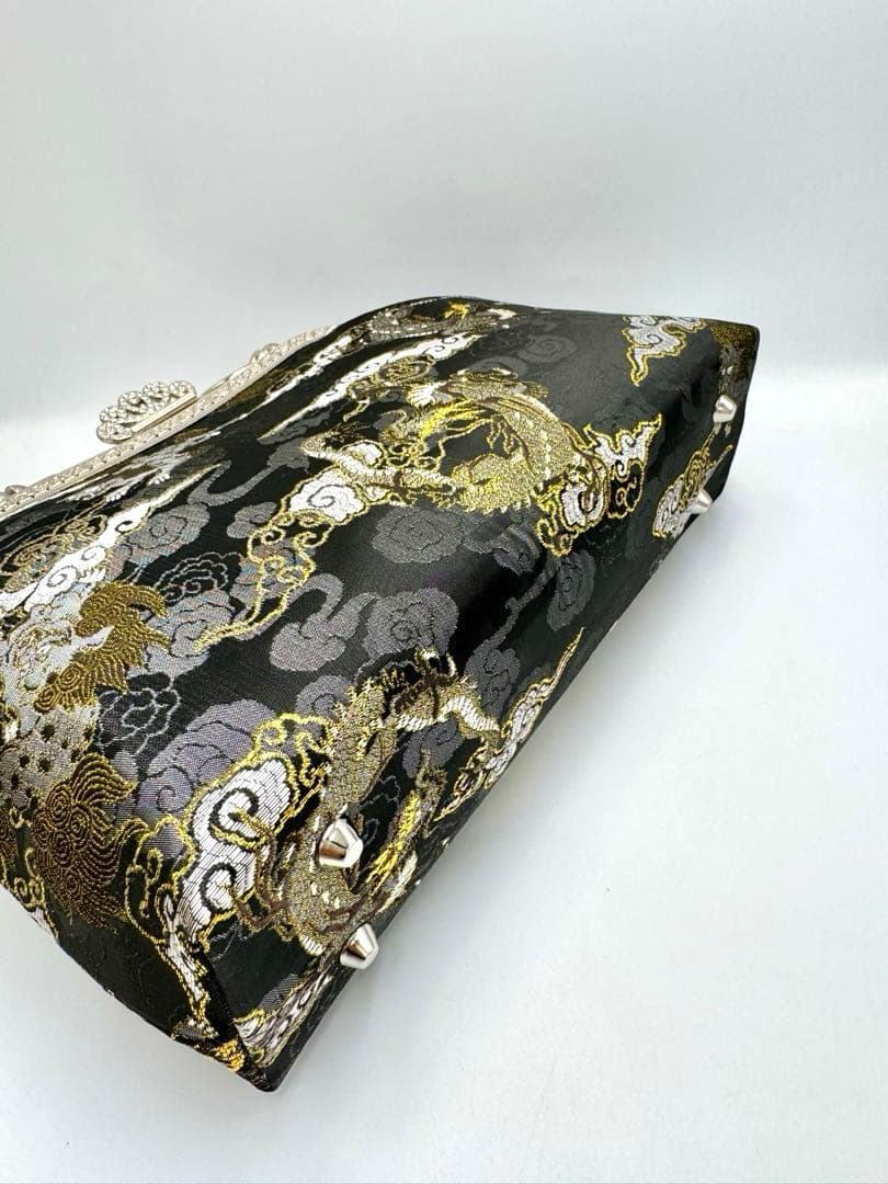 和柄金襴【ハンドメイド】がま口バッグ　#605