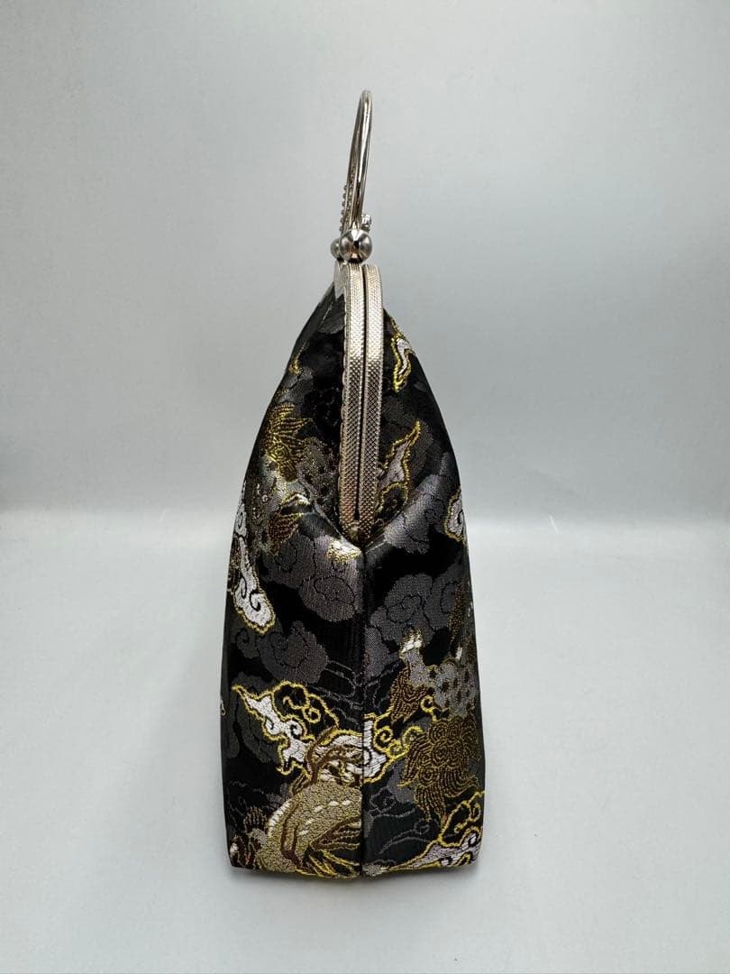 和柄金襴【ハンドメイド】がま口バッグ　#605