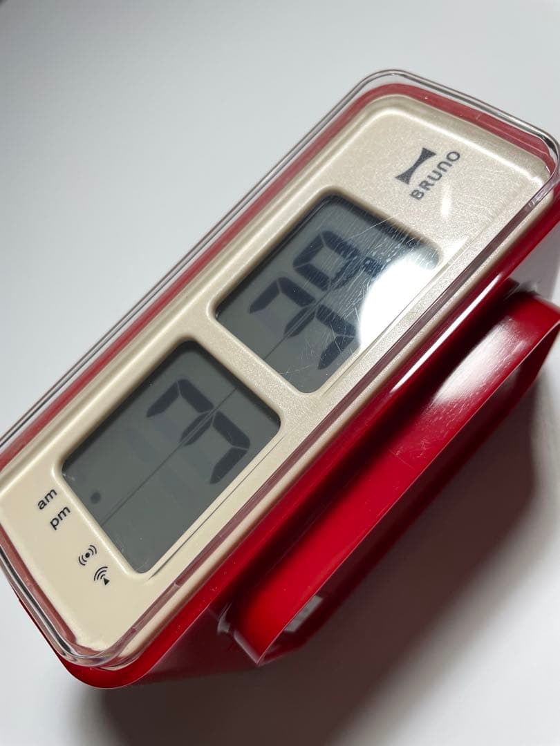 BRUNO LCD レトロアラームクロック S レッド 赤 置き時計